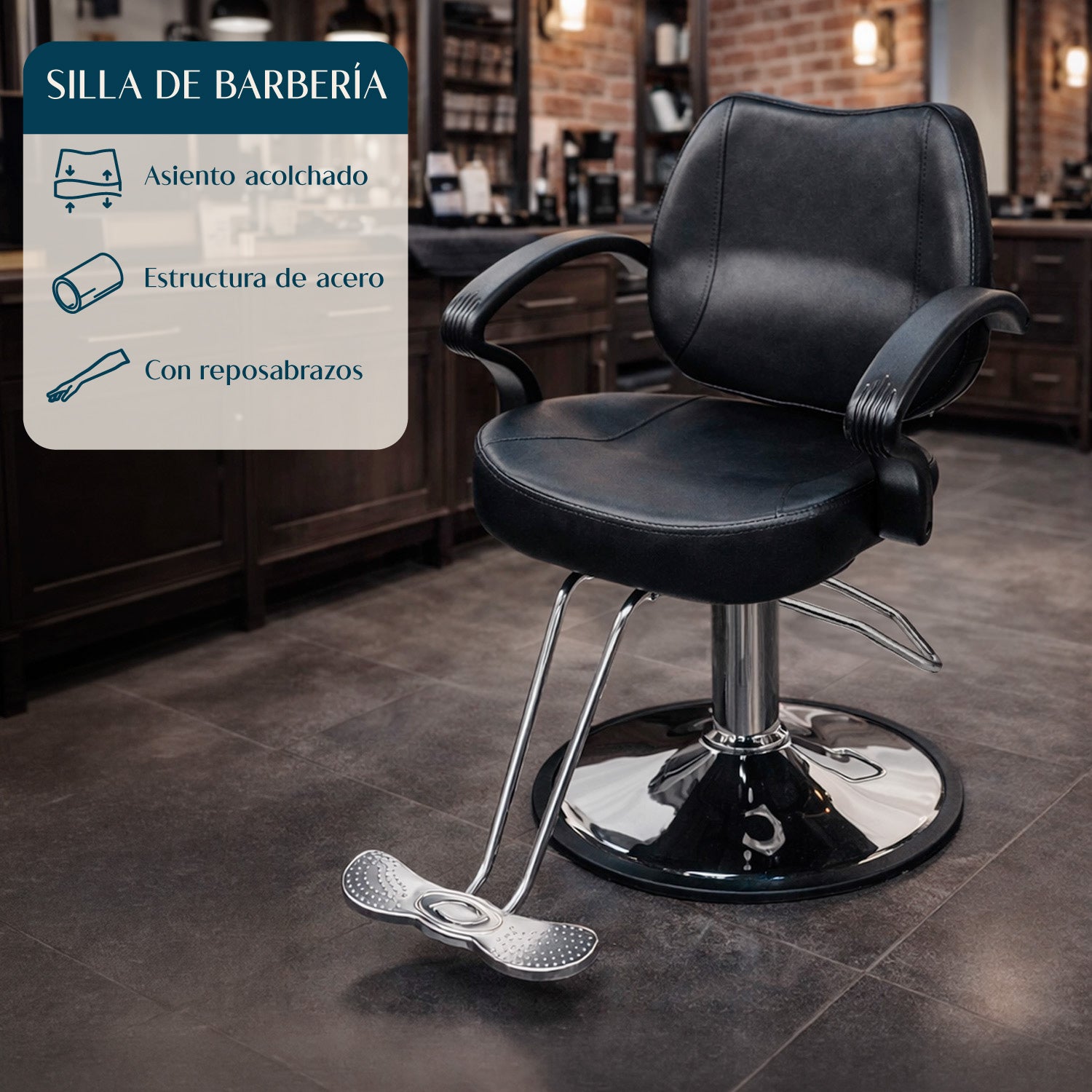 Silla Barbero para Estetica  Salon de Belleza Premium Hidraulica Sillon Barberia Girtatoria