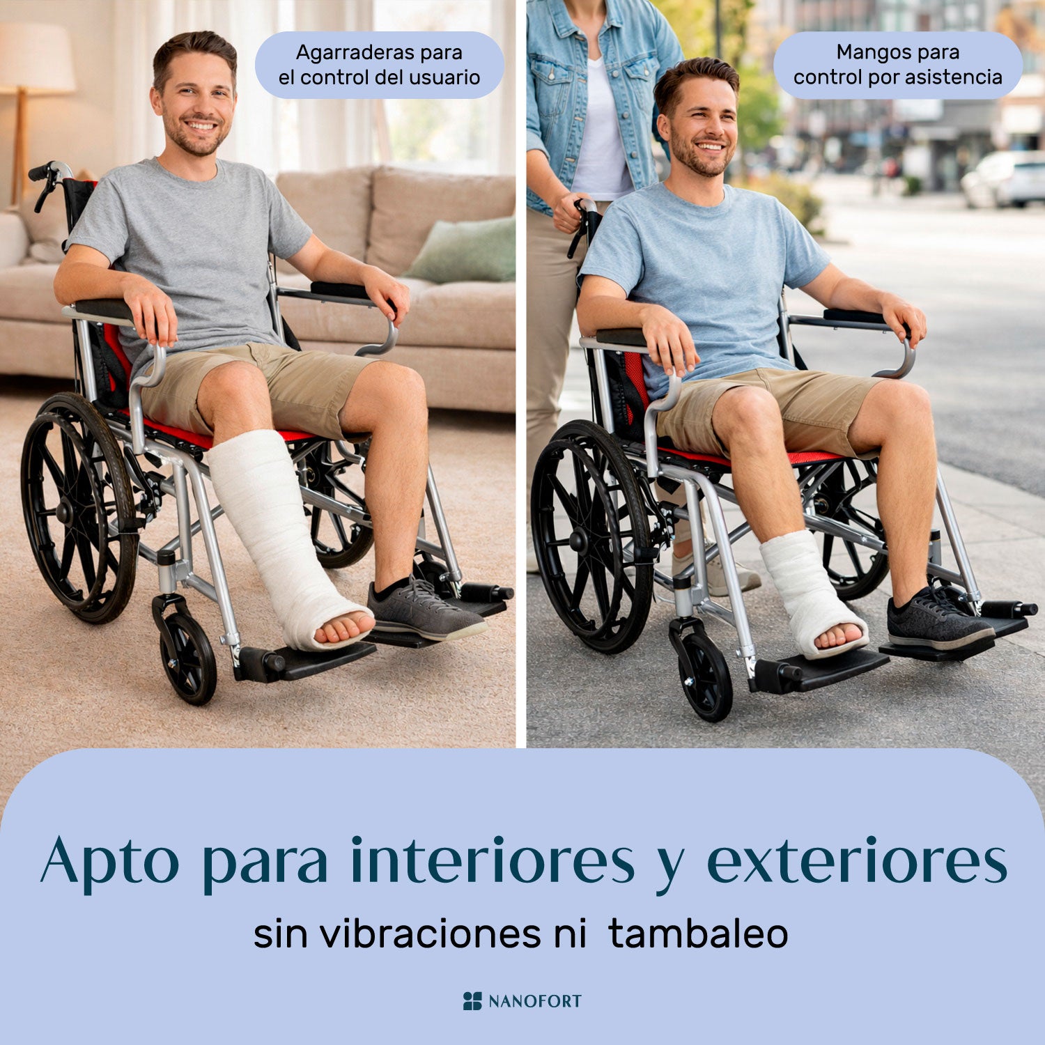 Silla Ruedas Plegable Aluminio Ligera Todo Terreno Premium Color Rojo