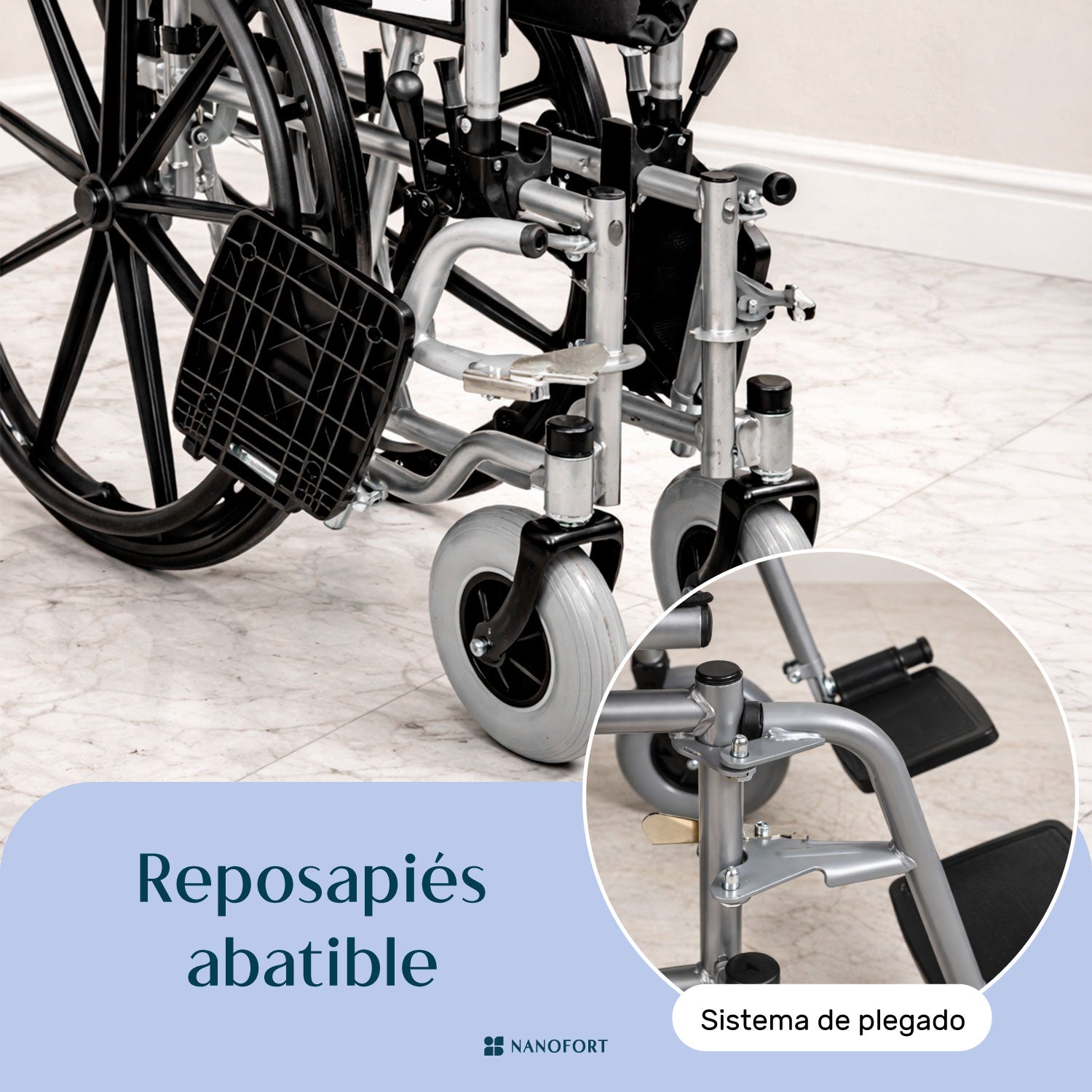 Silla De Ruedas Sobrepeso 150kg Doble Soporte Ancha Robusta