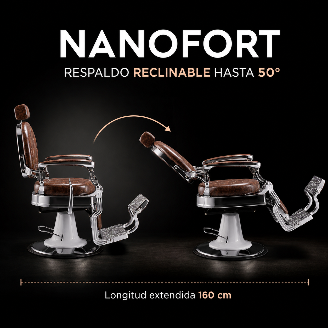 Sillon Barbero Capitonado Premium Barberia Lujo Peluqueria Old Class Cafe