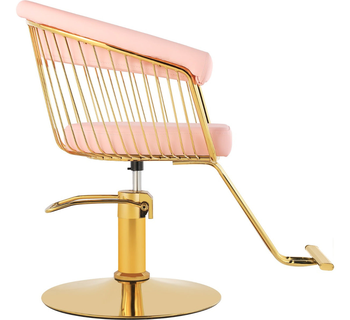 Silla Gold Circular Estetica Spa Ajustable Giro 360° Rosa