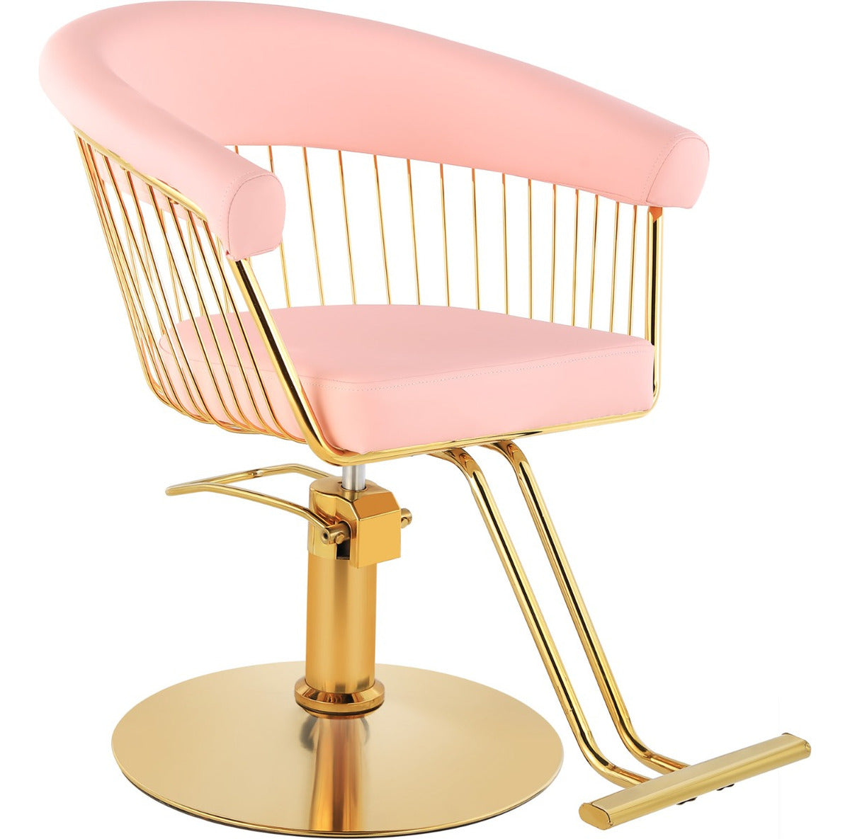 Silla Gold Circular Estetica Spa Ajustable Giro 360° Rosa