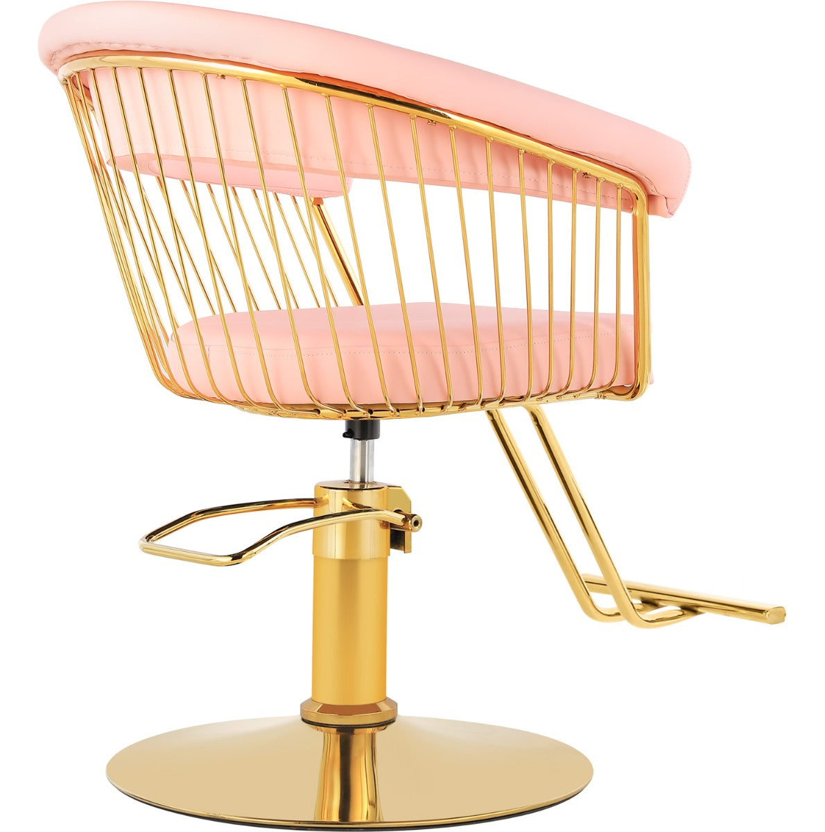 Silla Gold Circular Estetica Spa Ajustable Giro 360° Rosa