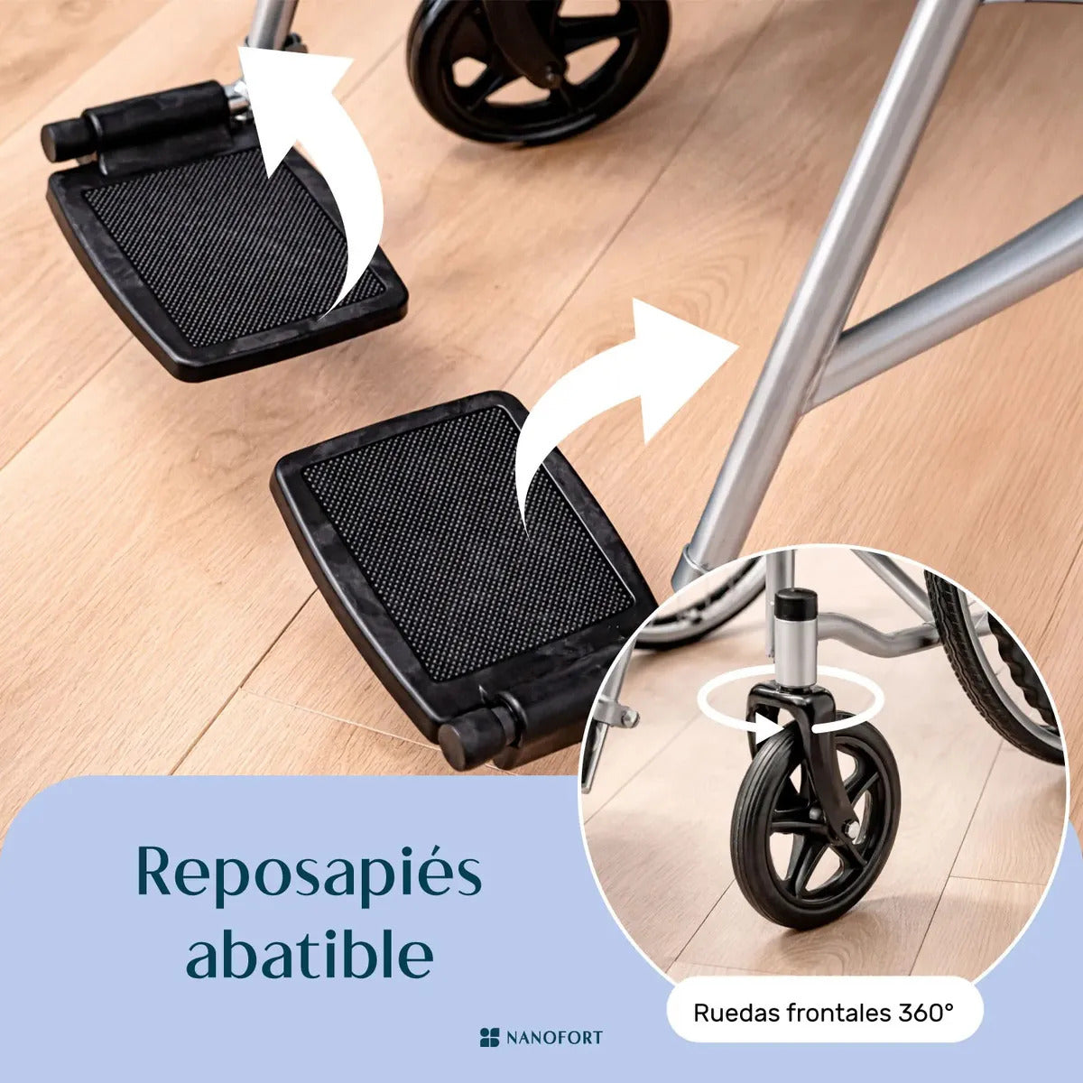Silla de Ruedas Todo Terreno Plegable Uso Rudo Marco de Acero