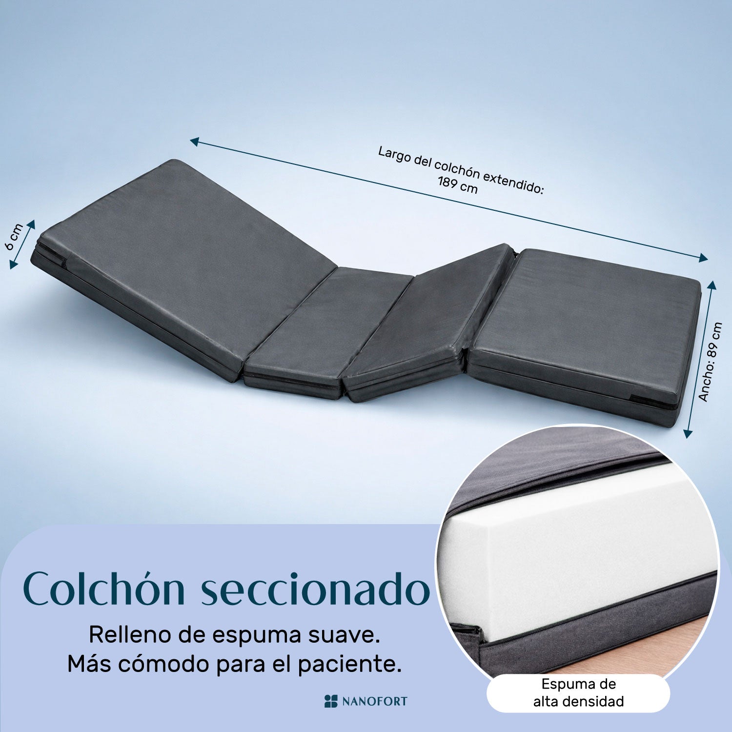 Cama de Hospital Eléctrica con Colchón y Porta Suero