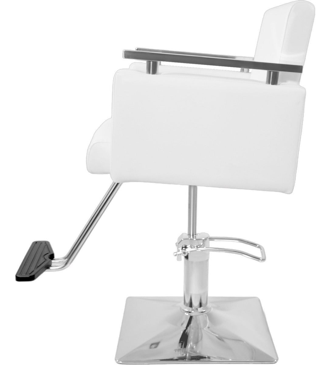 Sillon Silla Barberia Estetica Cuadrada 360° Moderna Blanco.