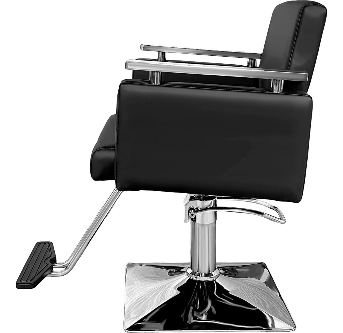 Sillon Silla Barberia Estetica Cuadrada 360° Moderna Negra