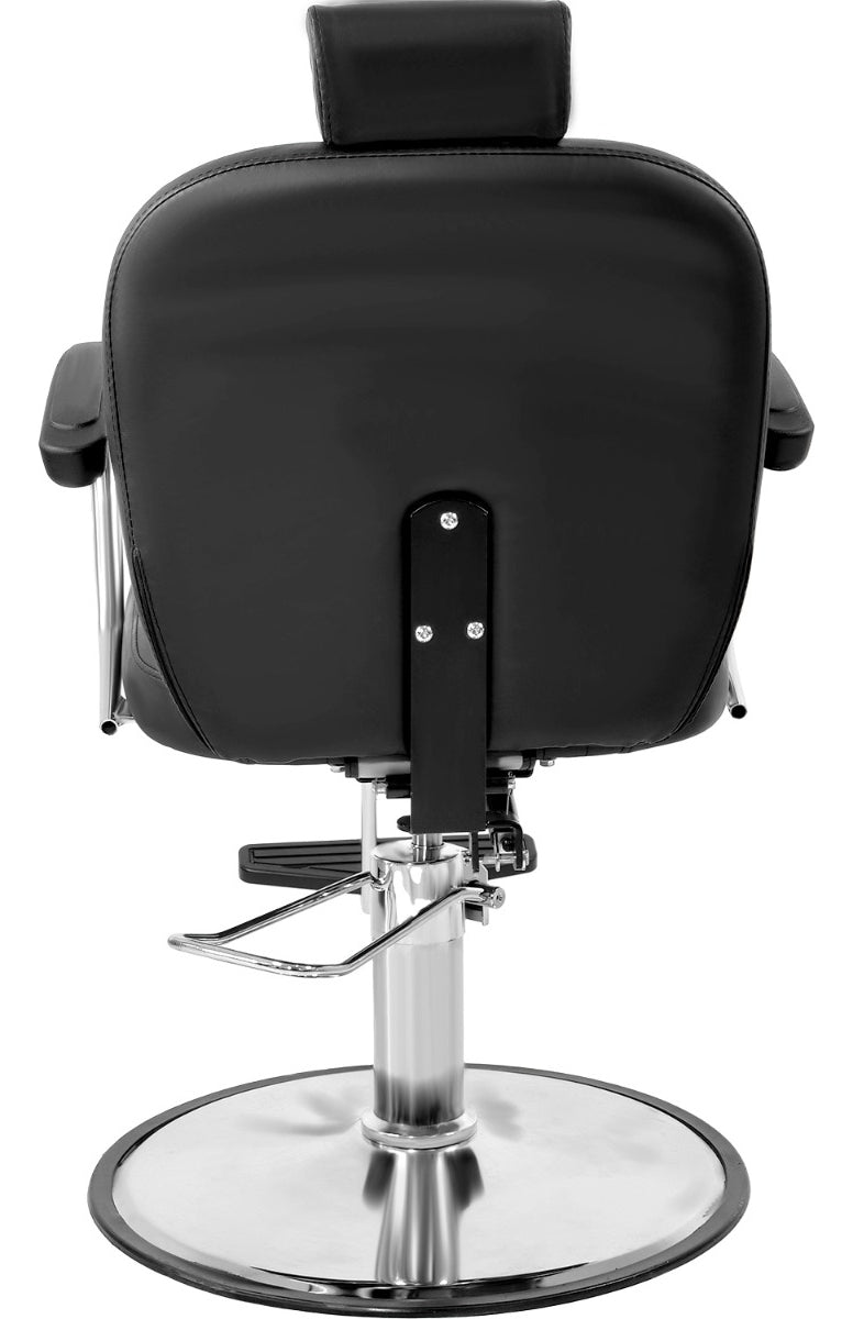 Sillon Barberia Clasica Silla Estetica 360° Moderna Respaldo Fijo Negro