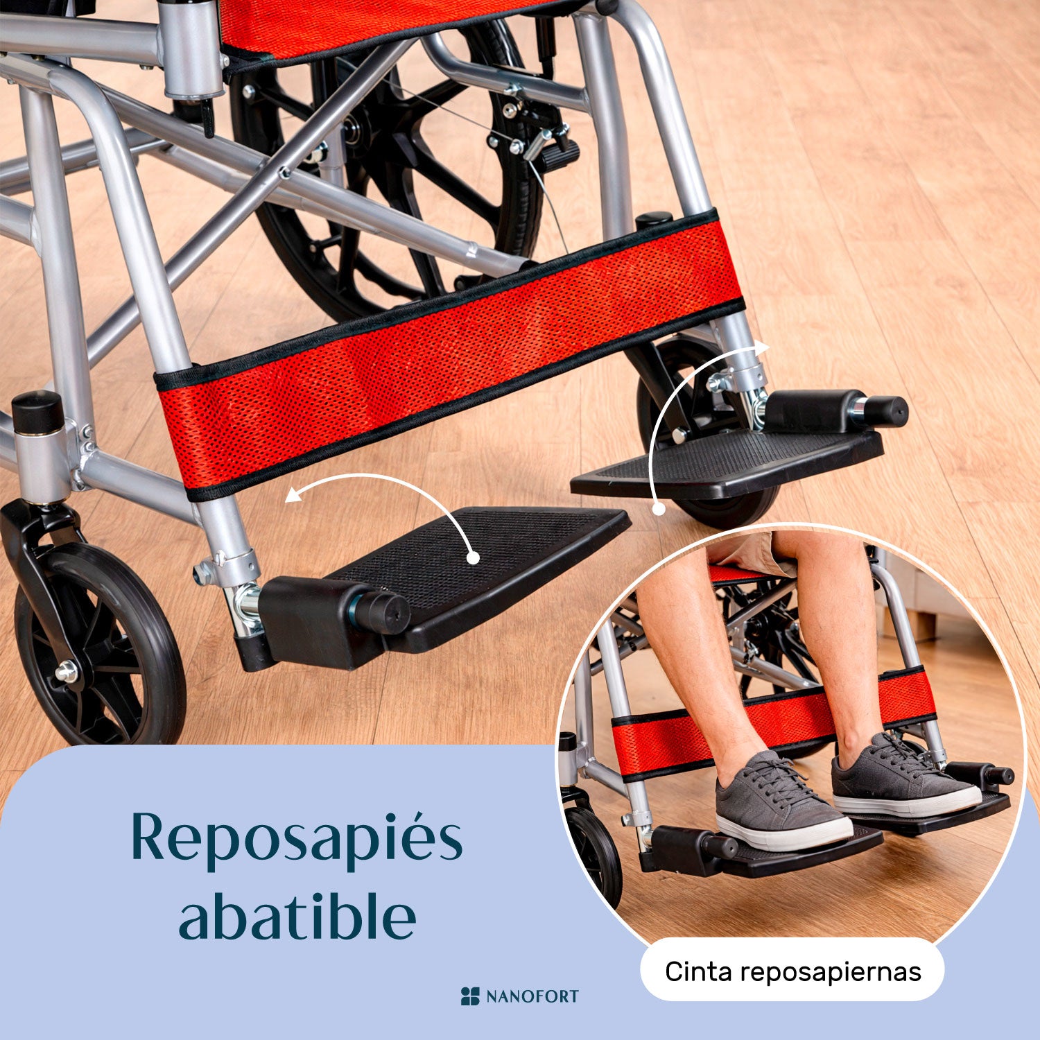 Silla Ruedas Plegable Aluminio Ligera Todo Terreno Premium Color Rojo