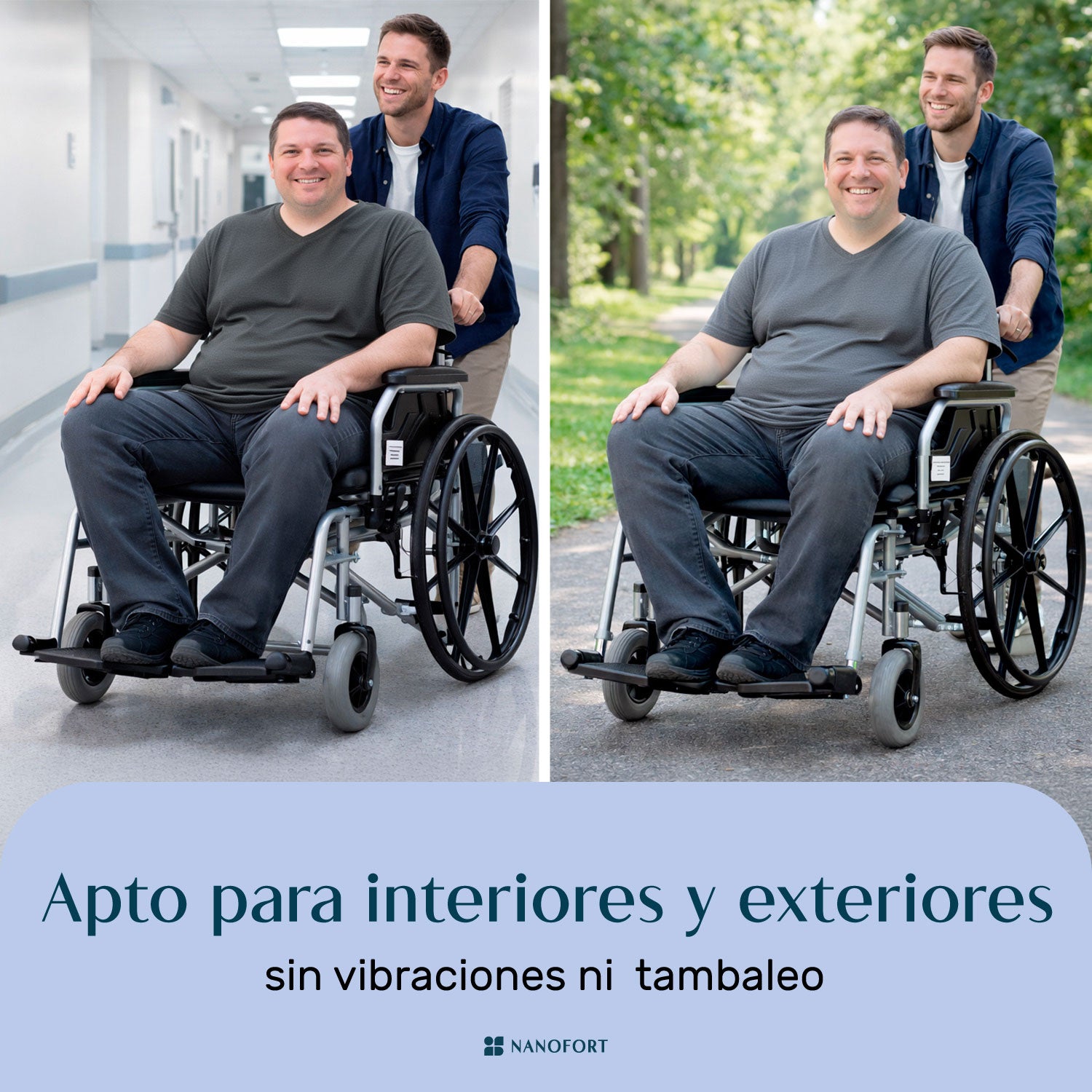 Silla De Ruedas Sobrepeso 150kg Doble Soporte Ancha Robusta