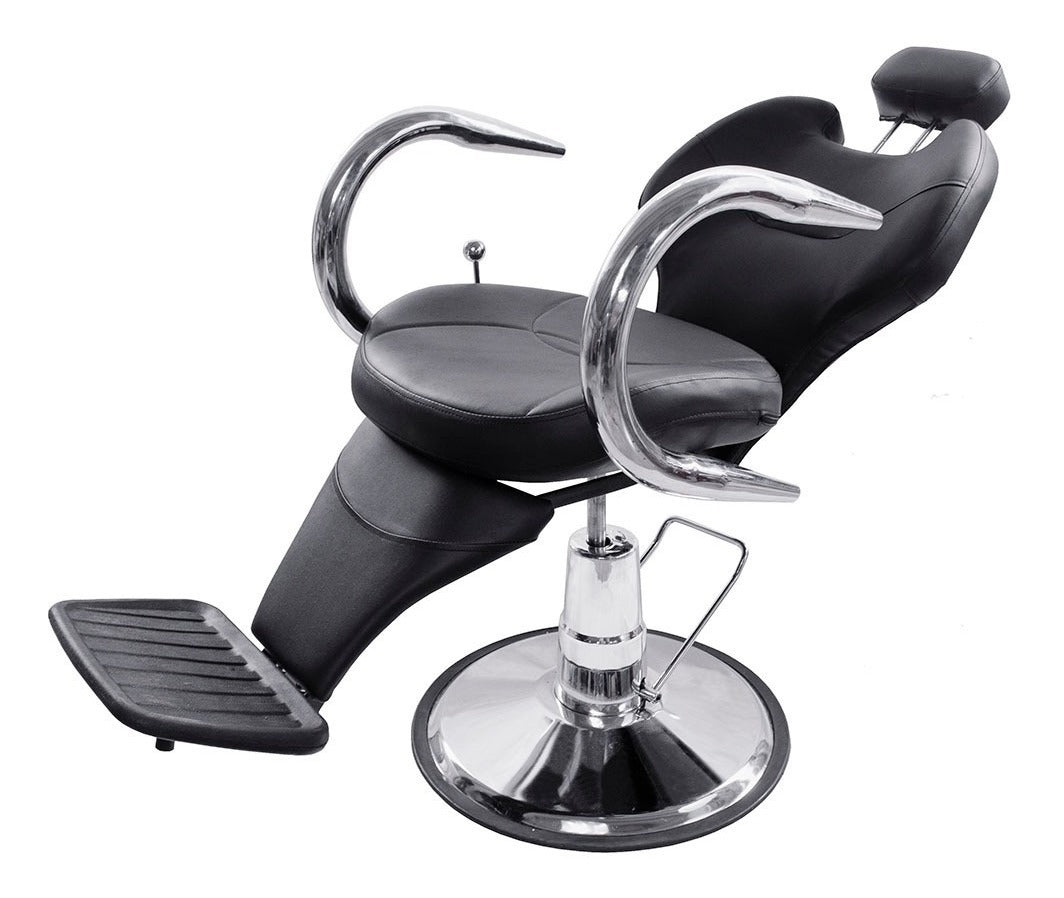 Silla Hidraulica Peluquero Asiento Giratorio Reclinable Salon de Belleza Negro
