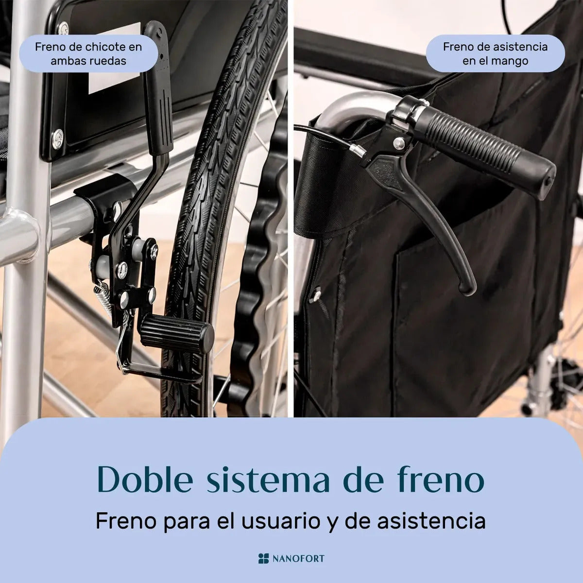Silla de Ruedas Todo Terreno Plegable Uso Rudo Marco de Acero