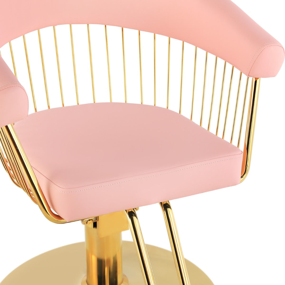 Silla Gold Circular Estetica Spa Ajustable Giro 360° Rosa