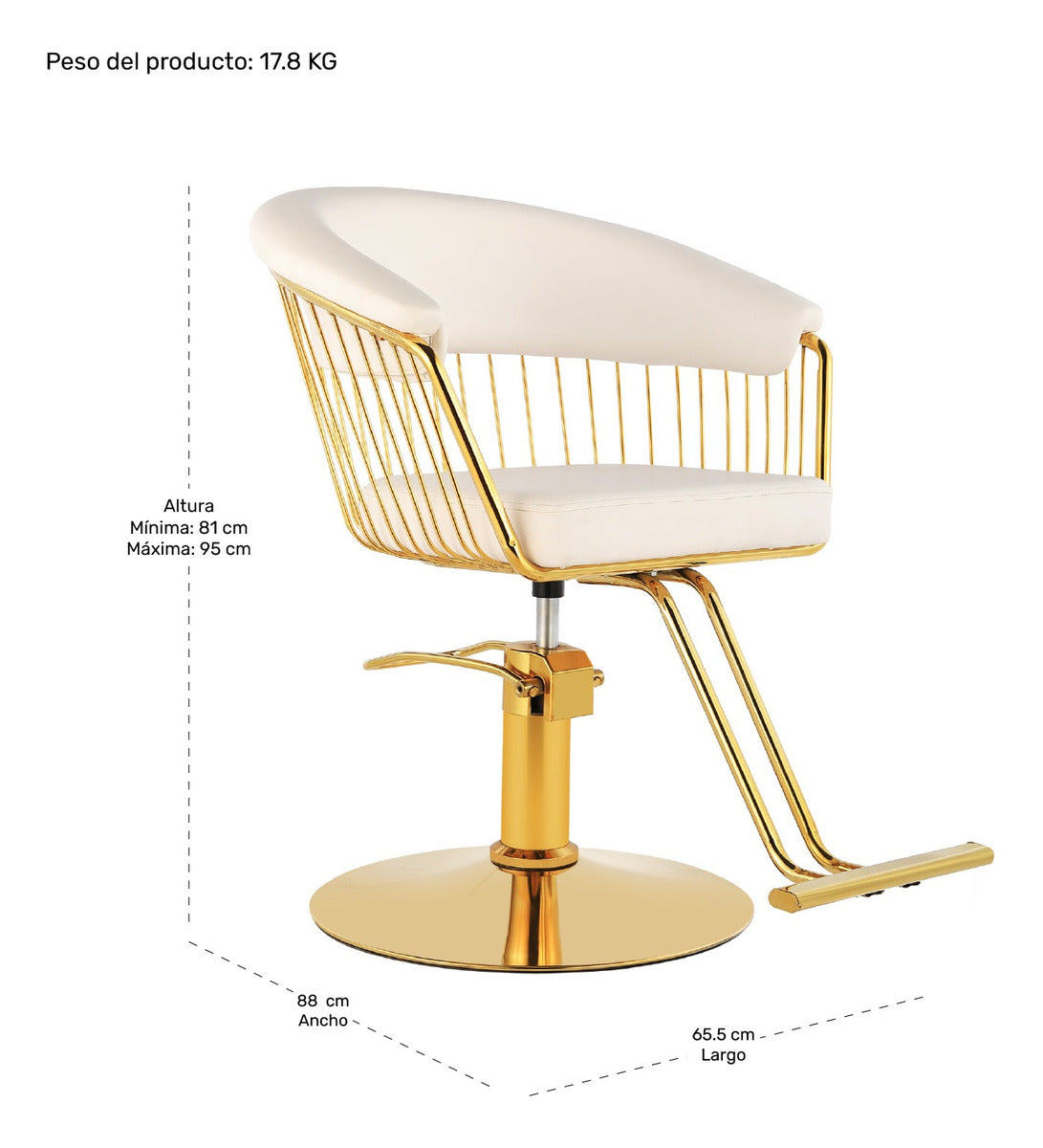 Silla Spa Circular Salon de Belleza Premium Estetica Giratoria 360° Gold