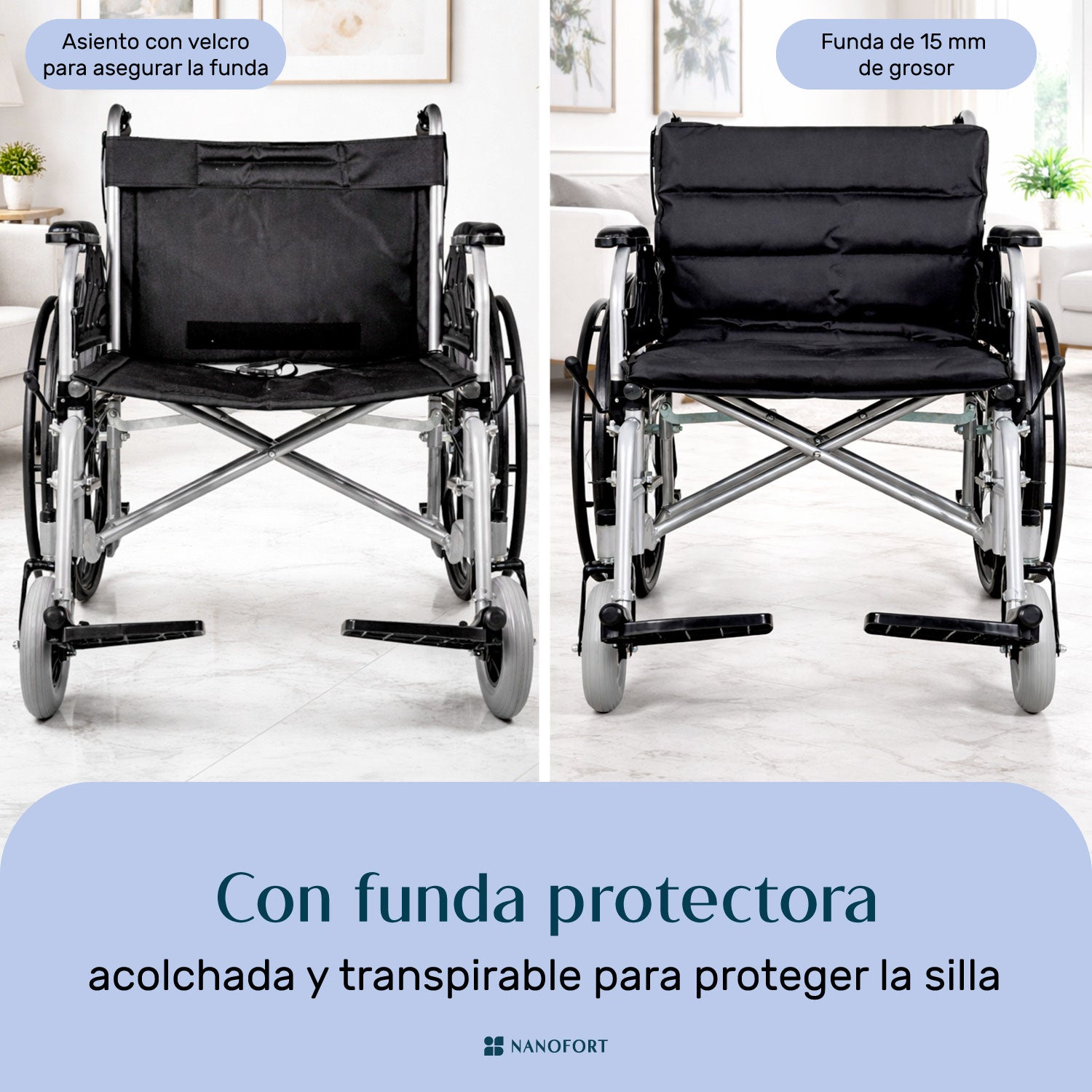 Silla De Ruedas Sobrepeso 150kg Doble Soporte Ancha Robusta