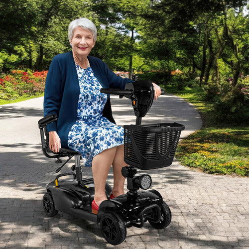 Silla Ruedas Electrica Scooter Recargable Luz Led Plegable	negro