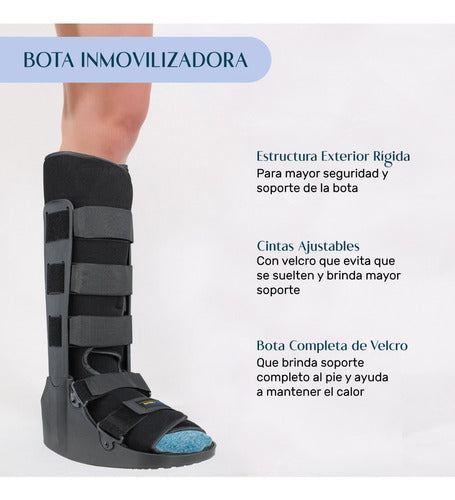 Bota Ortopedica Larga Inmovilizador Tobillo Talla Gd