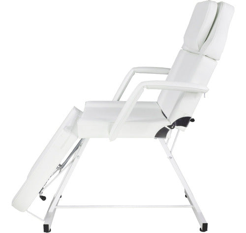 Silla Faciales Reclinable Sillon Cama Masaje Spa Profesional Blanco