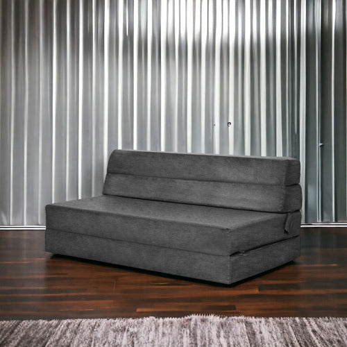 Sofa Cama Futon Plegable Modular Sala Mueble 3 En 1 Negro