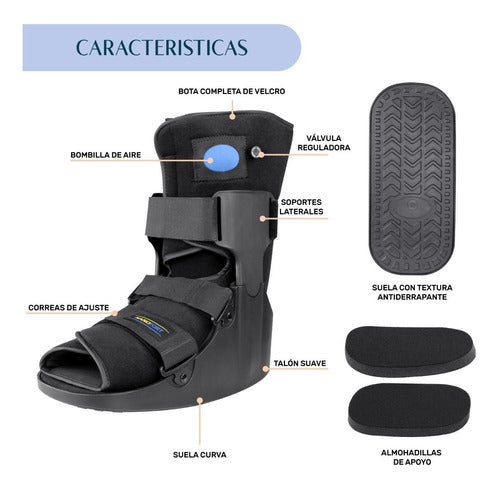 Bota Ferula Baja Neumatica Walker Inmovilizador De Tobillo Talla CH