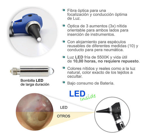 Otoscopio Led Diagnostico Medico Hospitalario