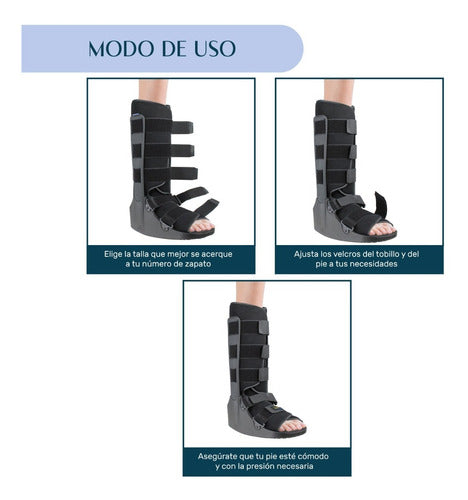 Bota Ortopedica Larga Inmovilizador Tobillo Talla Gd