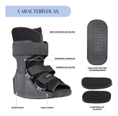 Bota Ortopedica Corta Inmovilizador Tobillo Ferula Walker Talla M