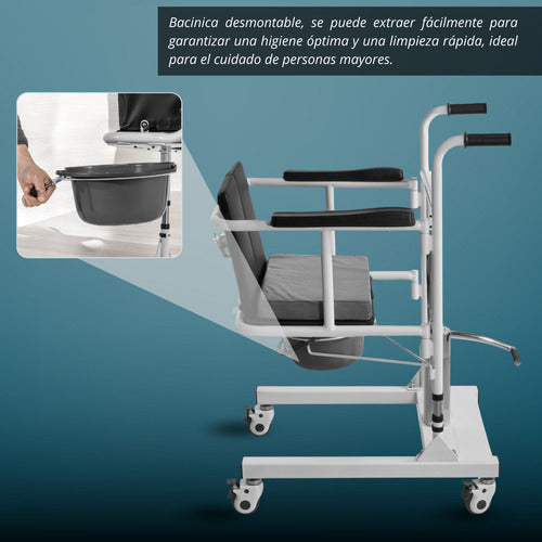 Silla Transferencia Discapacitado Cómodo Baño Hidráulica