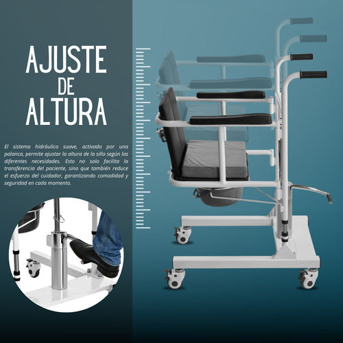 Silla Transferencia Discapacitado Cómodo Baño Hidráulica