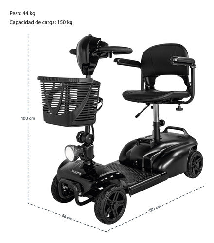 Silla Ruedas Electrica Scooter Recargable Luz Led Plegable	negro