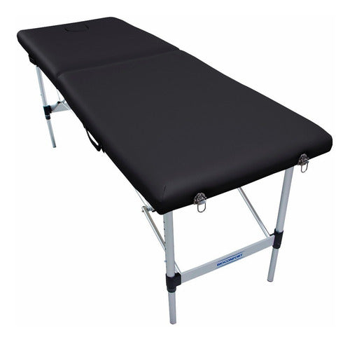 Cama para Masajes Portatil Ajustable Plegable Acero Negra