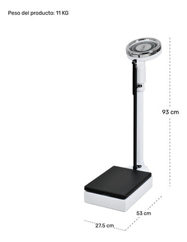 Bascula Balanza Mecanica Estadimetro Precision Clinica 160kg Color Blanco