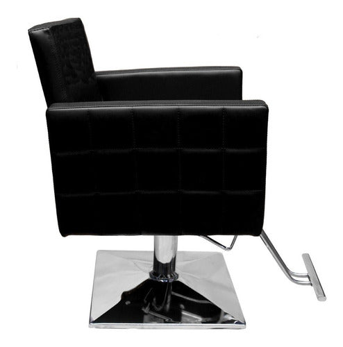 Sillon para Barberia Estetica Cuadrado Hidraulico Ajustable Color Negro