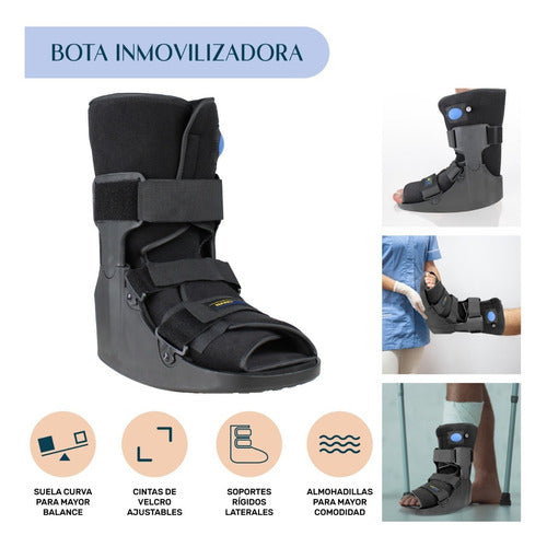 Bota Ferula Baja Neumatica Walker Inmovilizador De Tobillo Talla CH