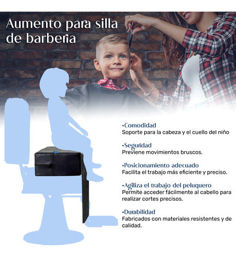 Aumento Silla Sillon Barbero Cojin Niños Taburete Estetica