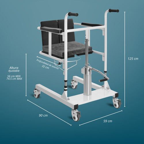 Silla Transferencia Discapacitado Cómodo Baño Hidráulica