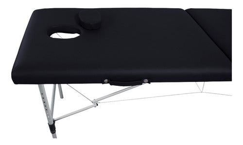 Cama para Masajes Portatil Ajustable Plegable Acero Negra