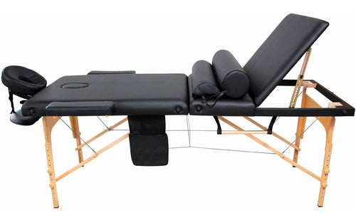 Cama para Masajes Profesional Portatil Reclinable Color Negro