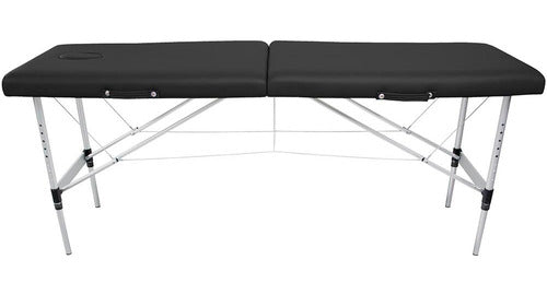 Cama para Masajes Portatil Ajustable Plegable Acero Negra