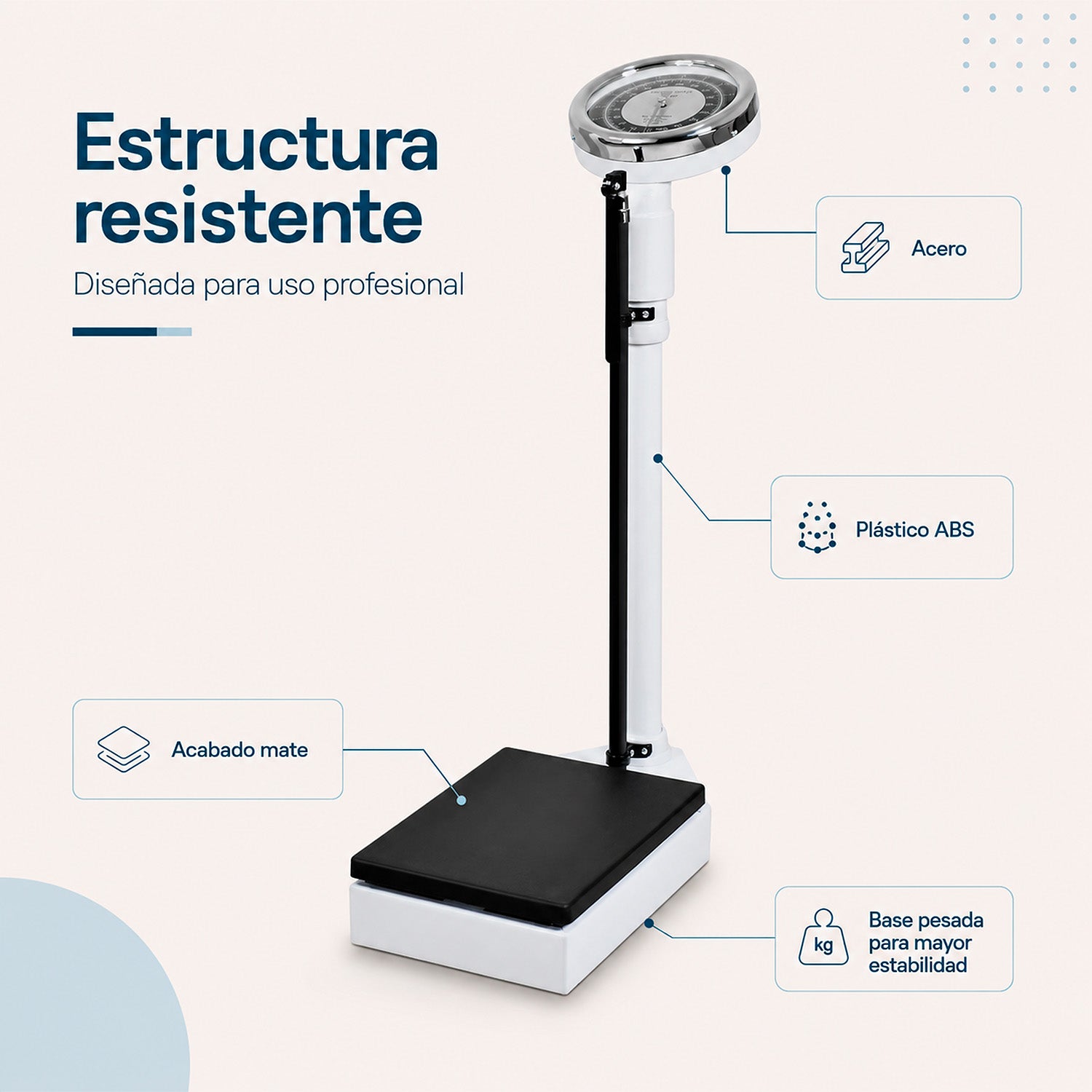 Bascula Balanza Mecanica Estadimetro Precision Clinica 160kg Color Blanco