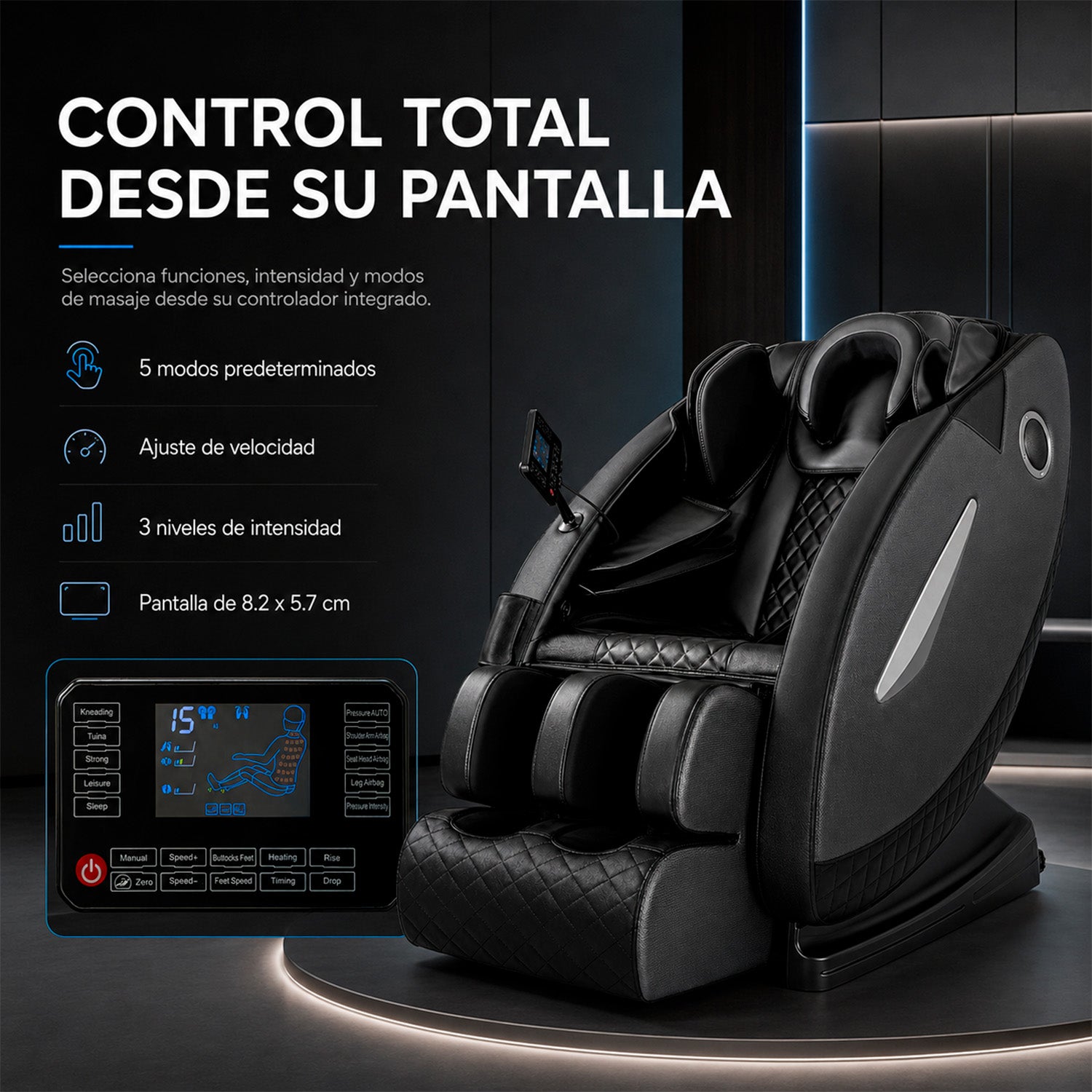 Sillon Masaje Electrico Reclinable Gravedad Cero Pantalla Nanofort
