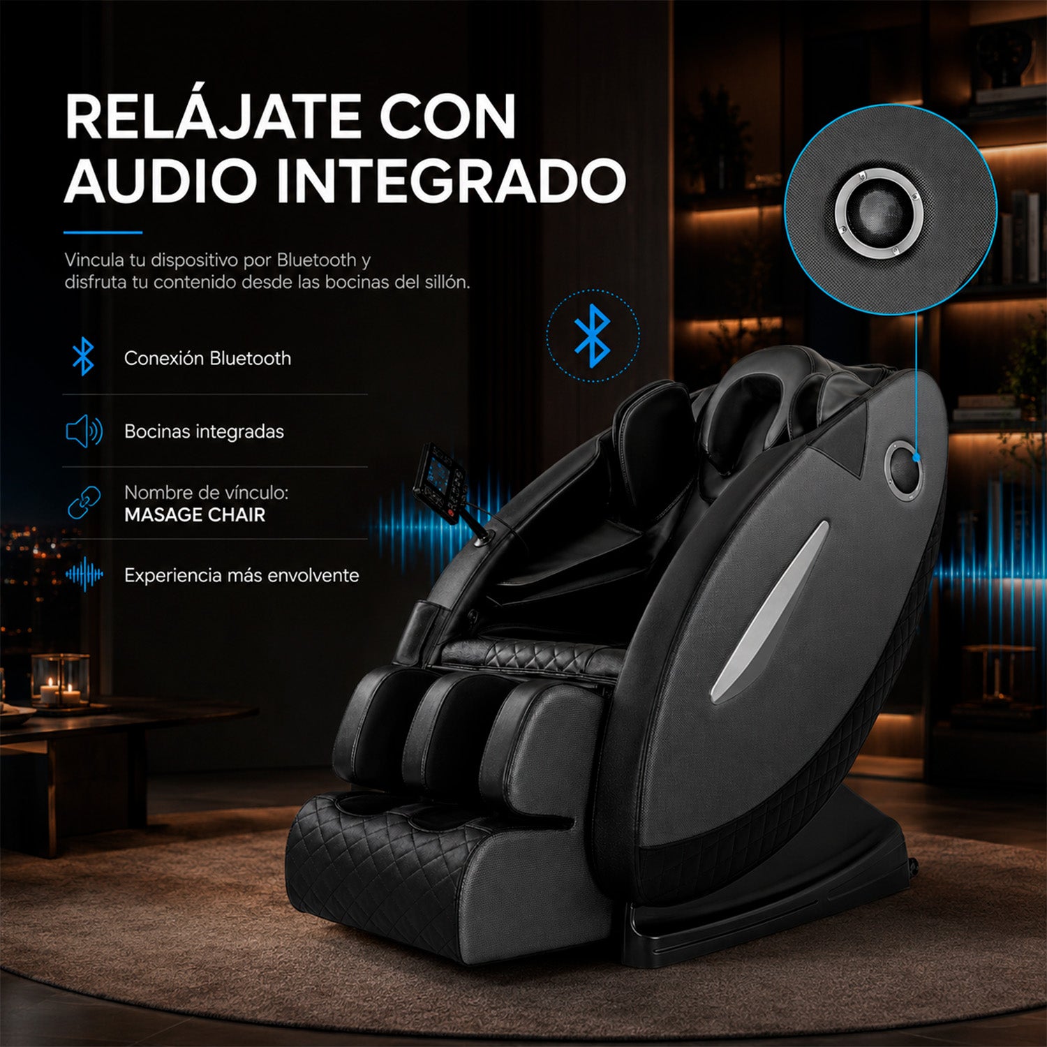 Sillon Masaje Electrico Reclinable Gravedad Cero Pantalla Nanofort