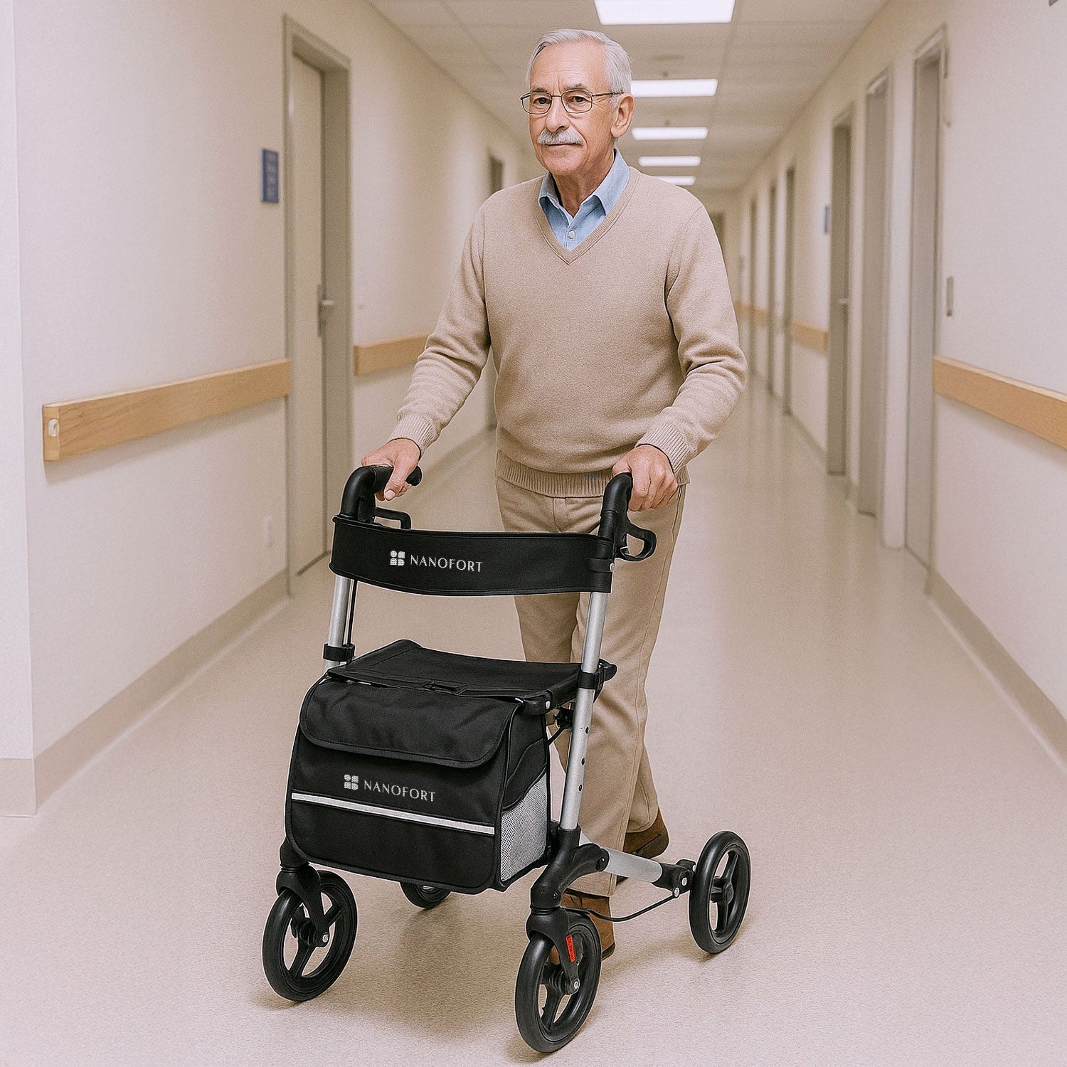 Andadera Silla De Transporte Para Adulto Plegable Ajustable