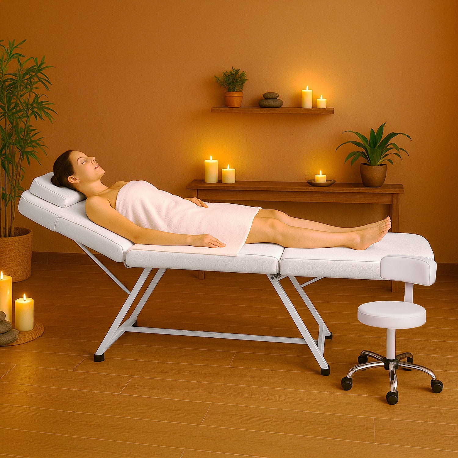 Silla Faciales Reclinable Tatuaje Sillon Cama Masaje Spa Profesional Blanco