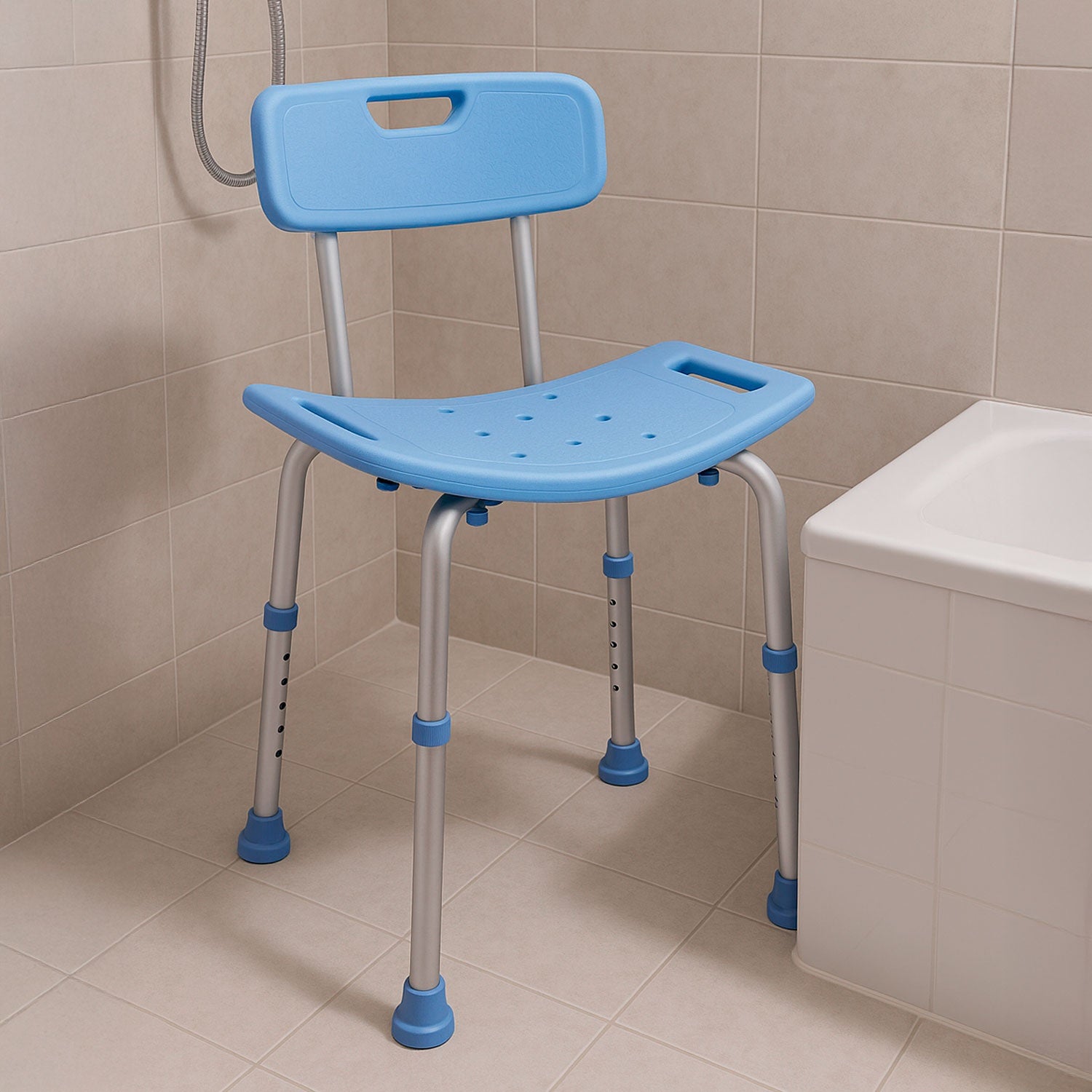 Silla Ducha Baño Ajustable Brazos Respaldo Ortopedica