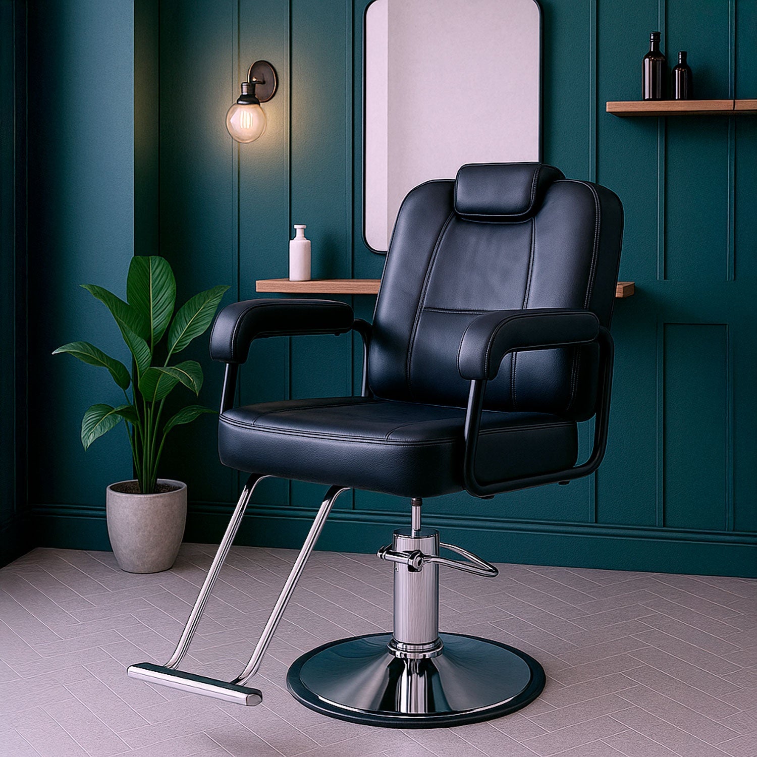 Silla Estetica Barberia Giro 360° Neumatica Ajustable Salon