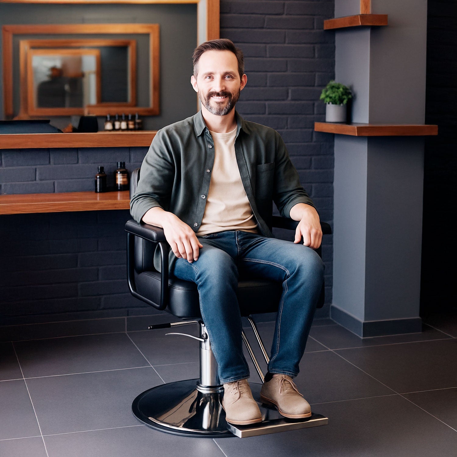 Silla Estetica Barberia Giro 360° Neumatica Ajustable Salon