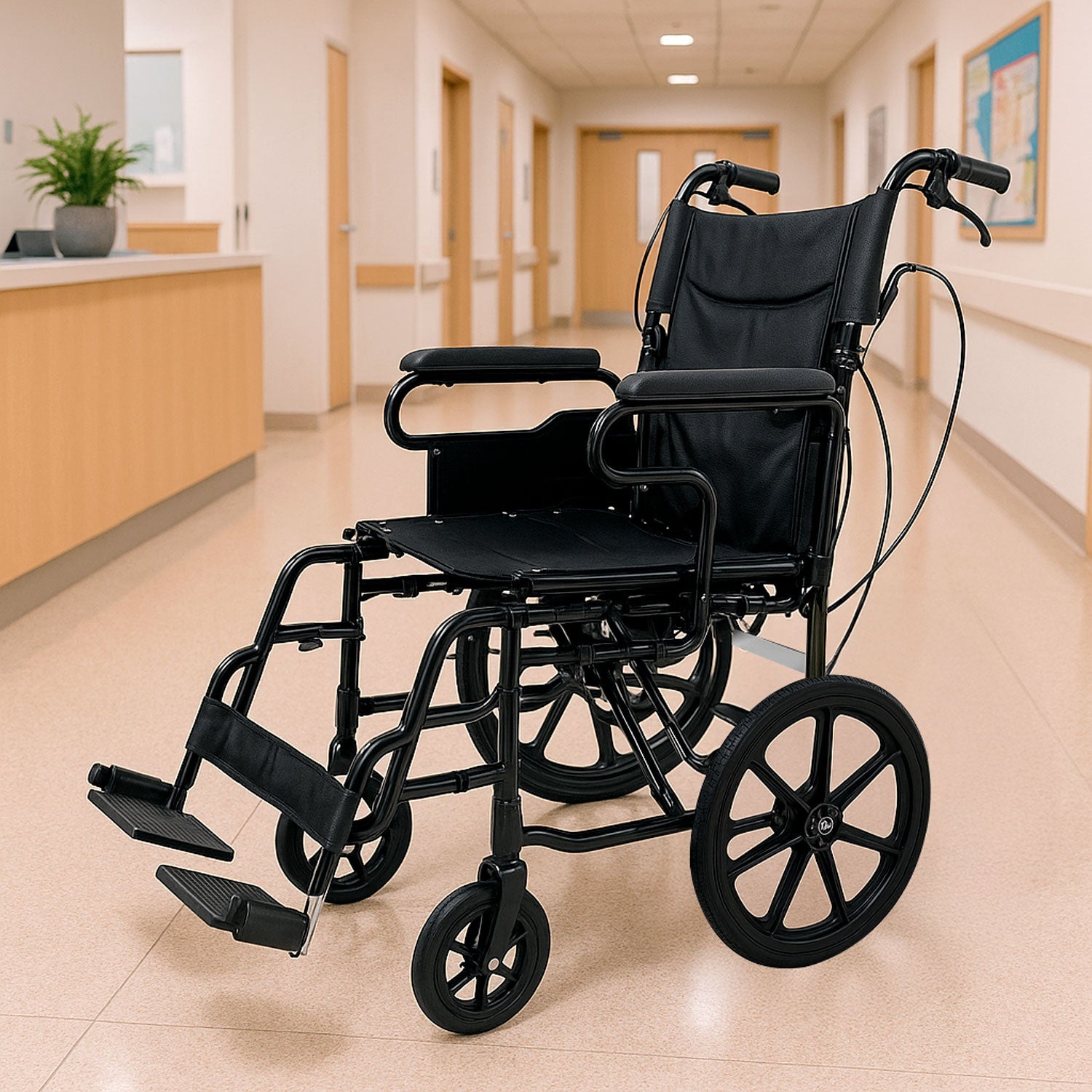 Silla Ruedas Plegable Traslado Adulto C/freno En Agarradera