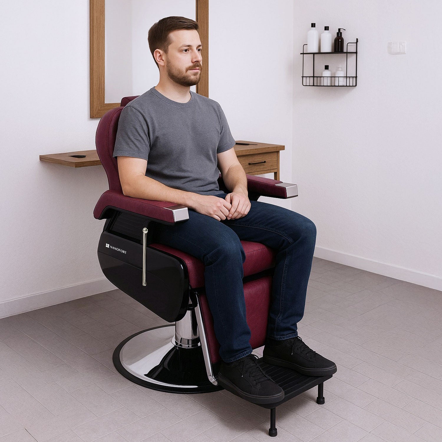 Sillon Barbero Peluqueria Silla Barberia Estetica Rudo