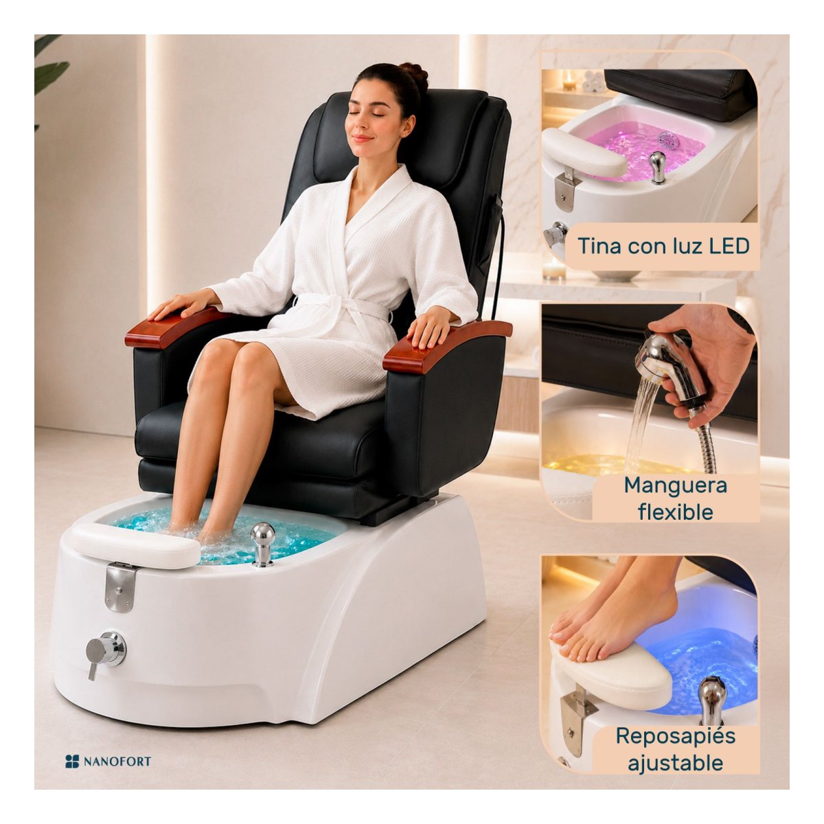 Sillon Spa Masaje Hidromasaje Pedicure Electrico Reclinable